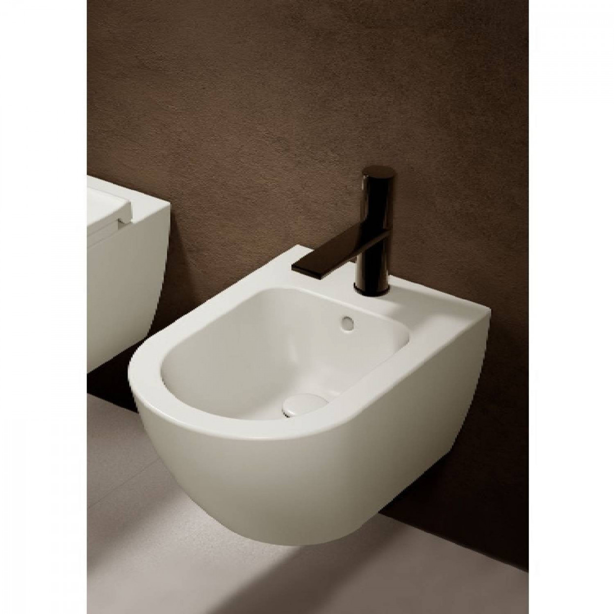 Bidet sospeso filo muro monoforo Enjoy 35x53 cm bianco lucido - Cerami