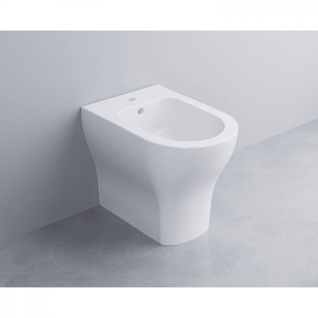 Bidet a terra filo muro monoforo Enjoy 35x53 cm bianco lucido - Cerami