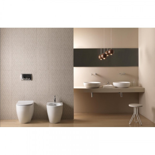Vaso WC Filo Parete a Terra Senza Brida Like Bianco Lucido - GSG Ceram