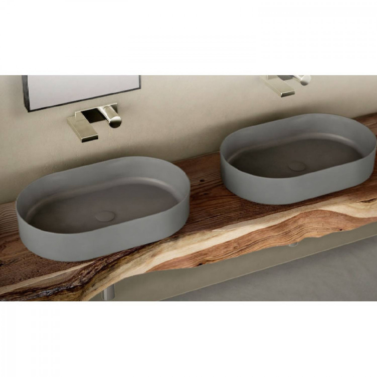 Lavabo da appoggio ovale Shui Comfort 60x38 cm bianco lucido - Ceramic