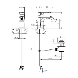 Miscelatore bidet monoforo Cinema cromo - Bellosta 2