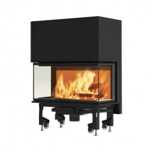 Camino a legna Windo3 92x63x150 cm in acciaio nero - Ditta Edilkamin