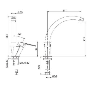 Miscelatore monoforo lavello Kitchen cromo - Carlo Frattini Fima 2