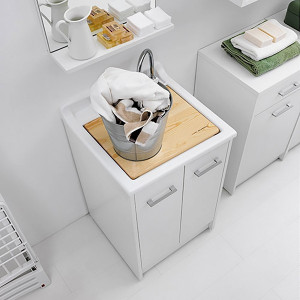 Lavatoio Domestica 50x50x86h cm bianco lucido Colavene 2