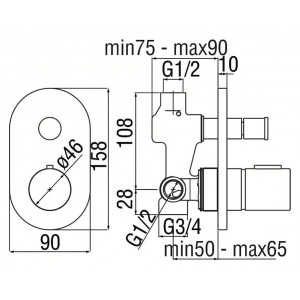 Miscelatore doccia monocomando 2 vie Likid cromo - Nobili | Meglioalge 2