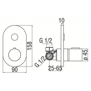 Miscelatore doccia incasso 1 via Likid cromo Nobili | Meglioalge 2