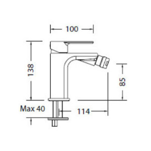 Miscelatore bidet con scarico click clack Tono cromo - Eurorama 2