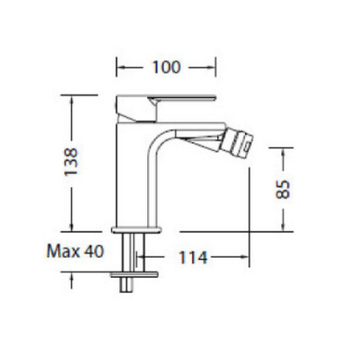 Miscelatore bidet con scarico click clack Tono cromo - Eurorama
