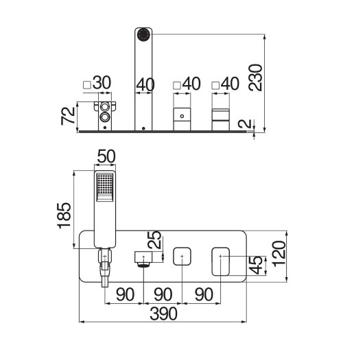 Miscelatore incasso 2 vie vasca Nobili cromo lucido | Meglioalge