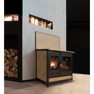 Cucina a legna Country Maiolica Star 90 gres beige – Ditta Klover