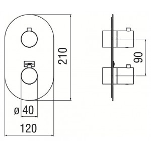 Miscelatore doccia incasso termostatico 2 vie Likid cromo - Nobili 2