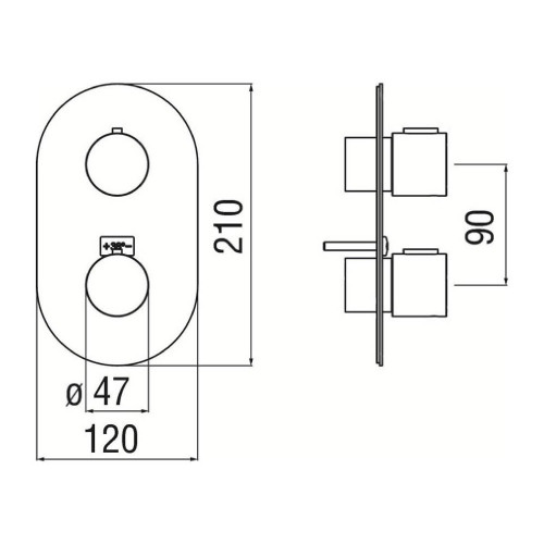 Miscelatore Termostatico Doccia 1 Via Likid Cromo Nobili | Meglioalge