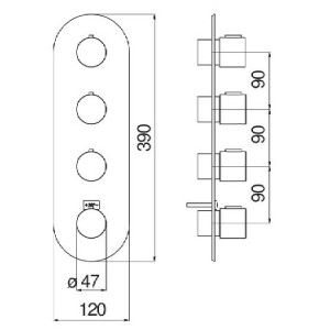 Miscelatore Termostatico Incasso 3 Vie Likid Cromo Nobili | Meglioalge 2