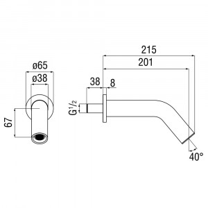 Soffione a parete 22 cm Sole inox spazzolato - Nobili | Meglioalge 2