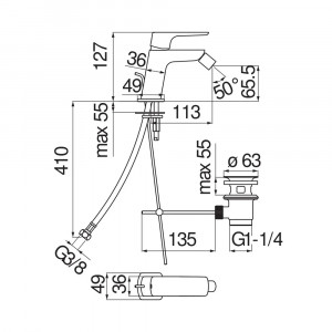 Miscelatore bidet 13 cm Snap Acquaviva cromo - Nobili | Meglioalge 2