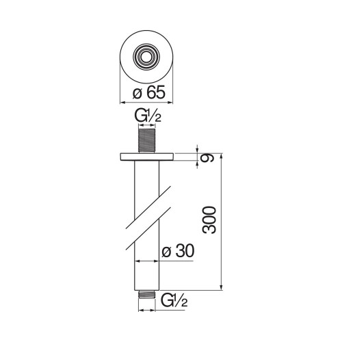 Braccio doccia a soffitto Acquerelli Inox 30 cm - Nobili | Meglioalge