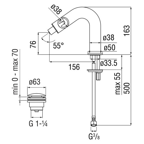 Miscelatore bidet Sole 16 cm inox spazzolato Nobili | Meglioalge