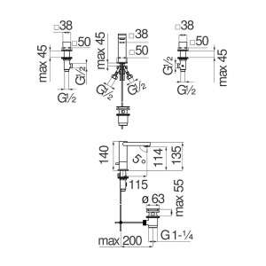 Rubinetto 3 fori Loop cromo lucido Nobili – Design e qualità 2