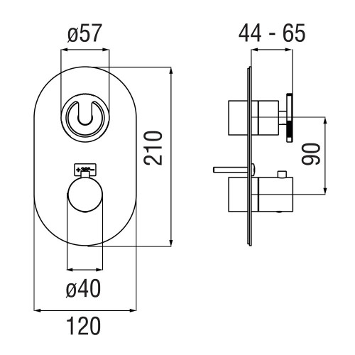 Miscelatore termostatico incasso doccia 1-2 vie Sole inox spazzolato