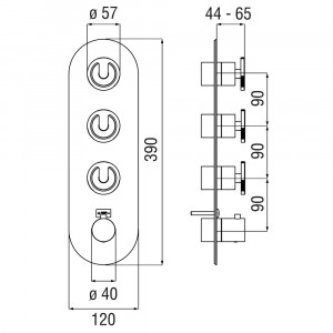 Miscelatore termostatico incasso doccia 3-4 vie Sole inox - Nobili 2