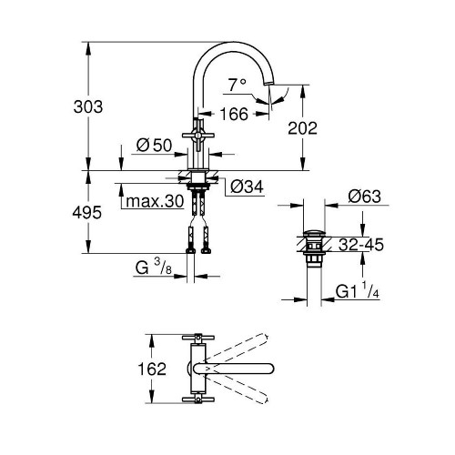 Rubinetto monoforo per lavabo Atrio taglia L cromo lucido - Grohe