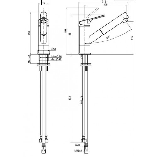 Miscelatore monoforo lavello Serie 4 cromo – Carlo Frattini Fima
