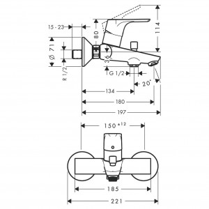 Miscelatore Monocomando Vasca Esterno Focus Cromo – Hansgrohe 2