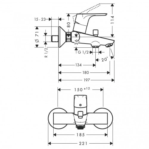 Miscelatore Monocomando Vasca Esterno Focus Cromo – Hansgrohe