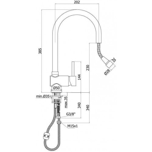 Miscelatore cucina con doccetta Stick cromo - Paffoni