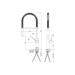 Miscelatore cucina con doccetta Light nero opaco - Paffoni 2