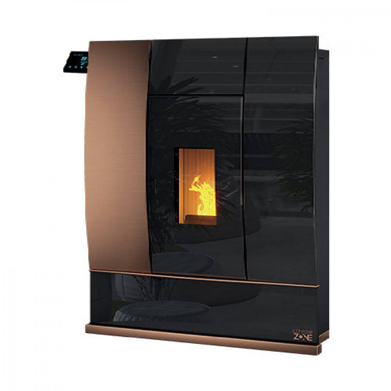 Termostufa Home Theatre 20KW Confort Zone cristallo nero e corten – Di