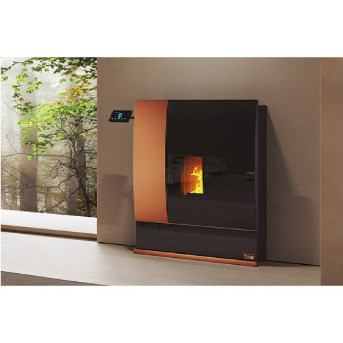 Termostufa Home Theatre 20KW Confort Zone cristallo nero e corten – Di