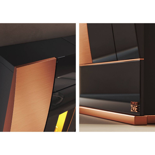 Termostufa Home Theatre 20KW Confort Zone cristallo nero e corten – Di