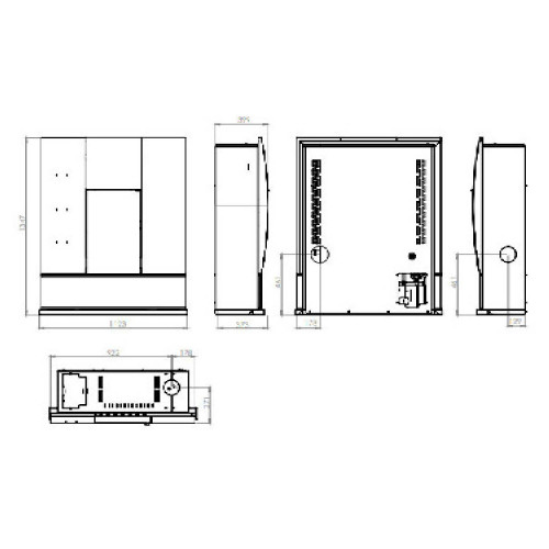 Termostufa Home Theatre 20KW Confort Zone cristallo nero e corten – Di