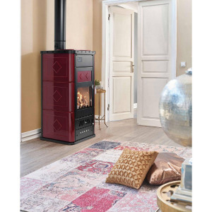 Termostufa a legna Belvedere bordeaux – Ditta Klover 2