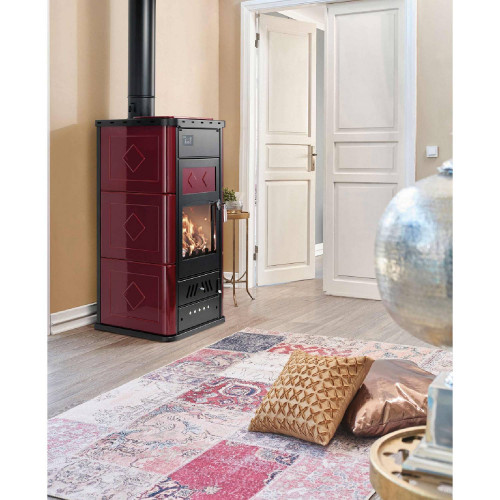 Termostufa a legna Belvedere bordeaux – Ditta Klover