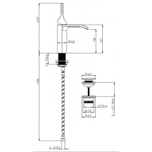 Miscelatore lavabo medio Apice cromo - Bossini