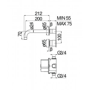 Miscelatore Monoacque Lavabo Velis Inox Spazzolato - Nobili 2