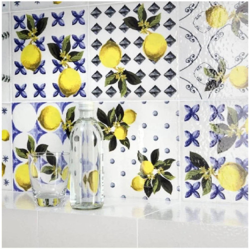 Vita Giardino 20x20 cm bianco mix lucido - Ceramica Sant'Agostino