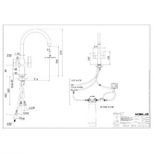 Miscelatore bicomando cucina Sorgente Filtra nero opaco - Nobili