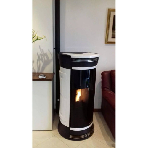 Termostufa idroventilata 18 kw a pellet Clessidra Glass Aqua - Moretti