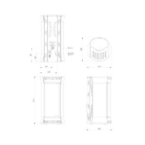 Termostufa idroventilata 18 kw a pellet Clessidra Glass Aqua - Moretti