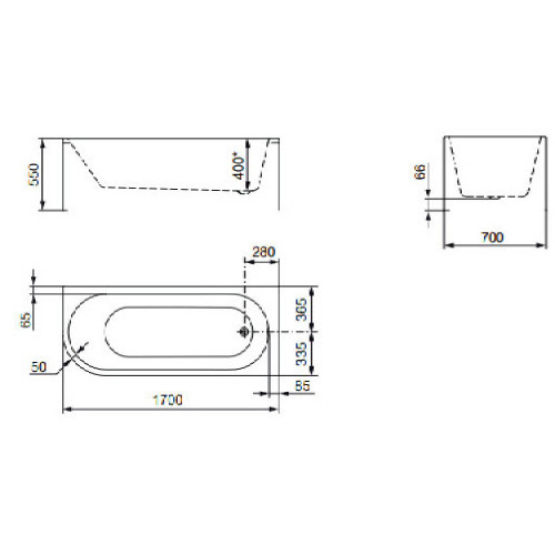 Vasca ad angolo sinistro 170x70 cm Daisy bianco opaco - Glass 1989