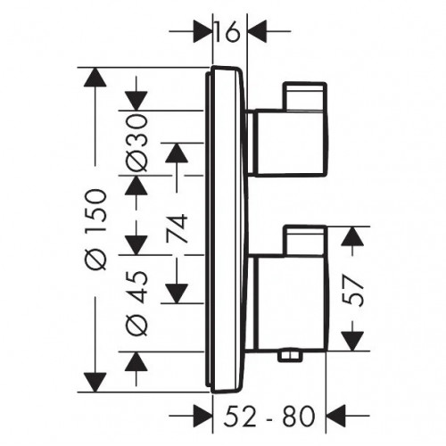 Miscelatore termostatico incasso 2 utenze Ecostat S cromo - Hansgrohe