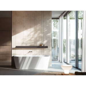 Vasca a muro 170x80 cm Meilin bianco lucido - Glass 1989 2