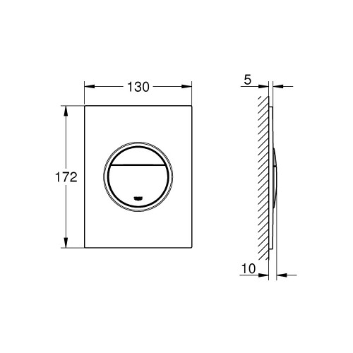 Placca di comando Nova Cosmopolitan S satinato super steel - Grohe