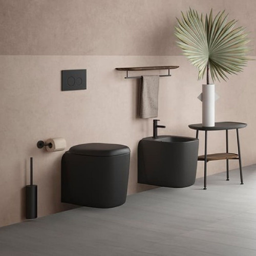 Vaso WC sospeso Plural Rim-Ex 55 cm nero opaco Vitra