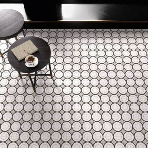 Patchwork B&W 05 20x20 cm - Ceramica Sant'Agostino