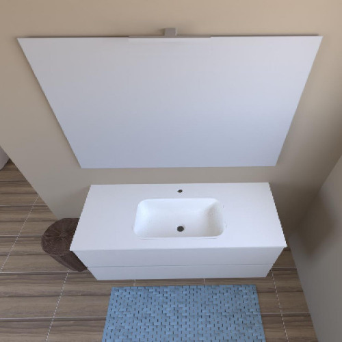Mobile bagno sospeso House 120x50hx45,5 cm con lavabo a incasso bianco