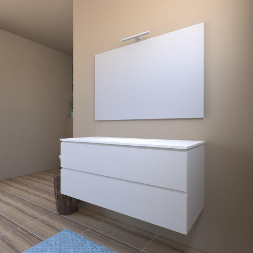 Mobile bagno sospeso House 120x50hx45,5 cm con lavabo a incasso bianco